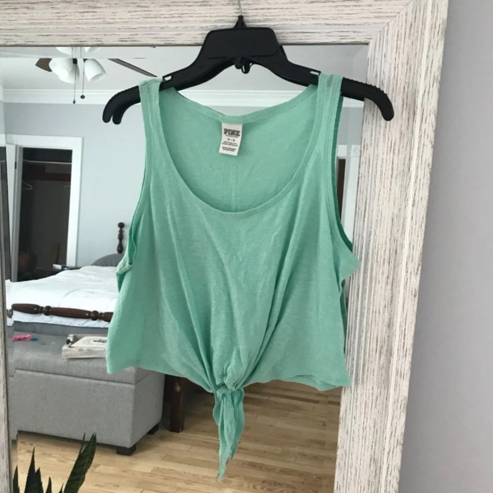 PINK front tie top